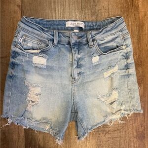 Judy Blue Women's Ripped Jean Shorts - Light Blue